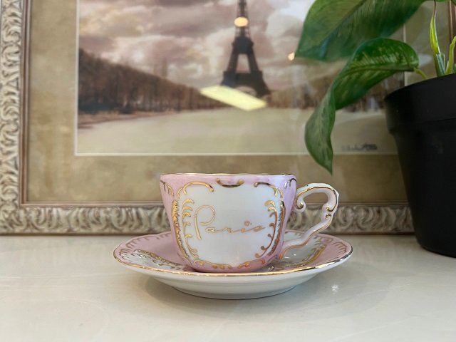 Pink Paris Cup and Saucer Small — Paris In A Cup Tea Shop